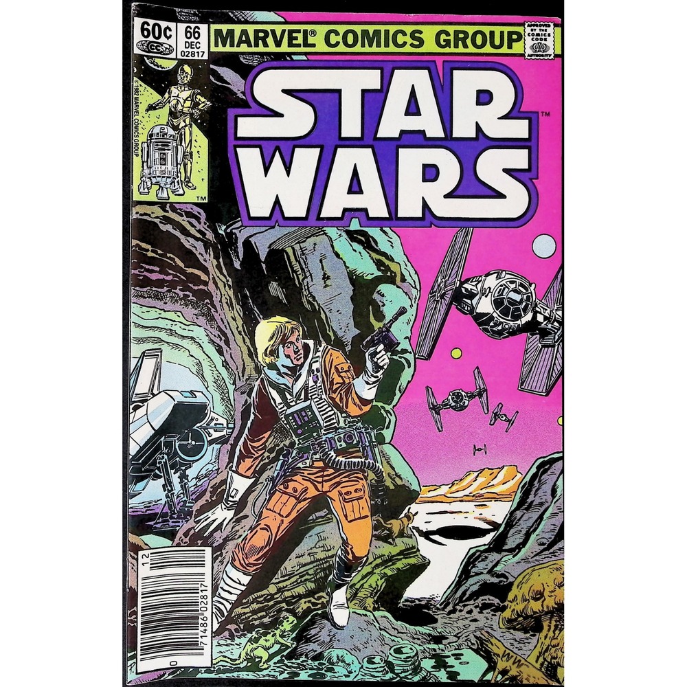 Star Wars #66 Newsstand Marvel Luke Skywalker TIE Fighters comic book 1982